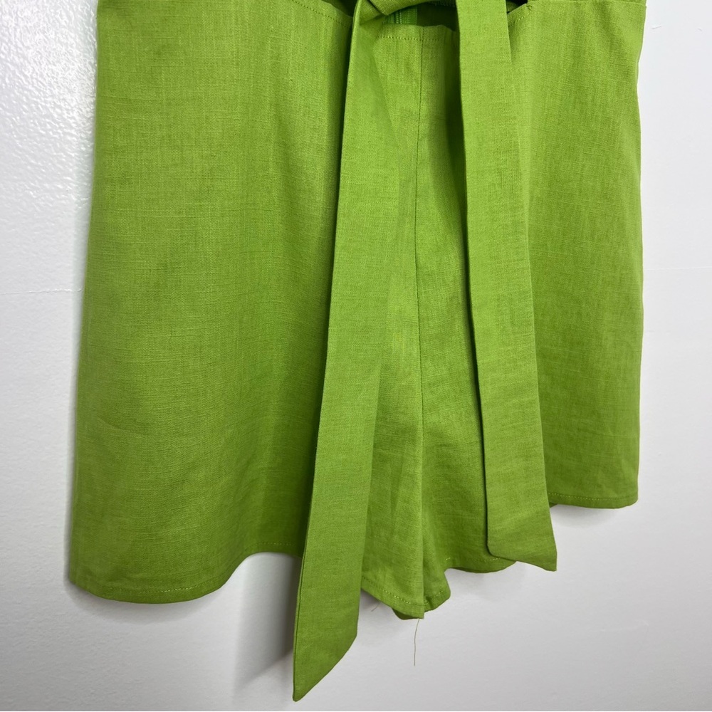 Urban Outfitters Lime Green Strapless Tie-Waist Romper - Picture 4 of 8